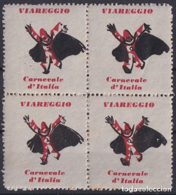 Sellos: &rdquo;F-EX17430 ITALY ITALIA CINDERELLA 1950 VIAREGGIO CARNIVAL CARNIVALE ORIGINAL GUM BLOCK4.&rdquo;