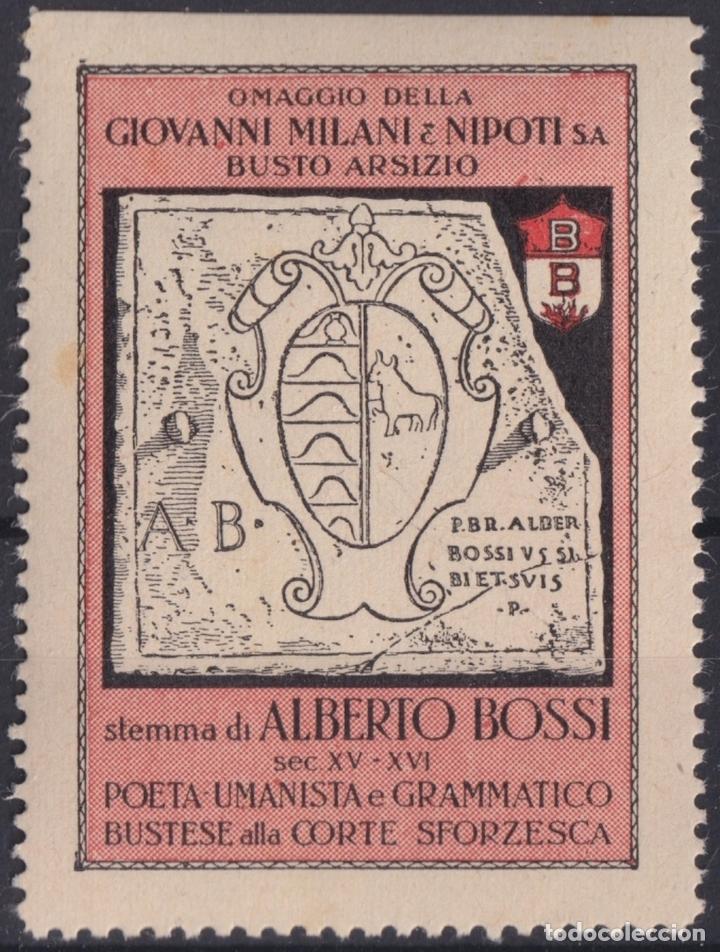 Sellos: &rdquo;F-EX17453 ITALY ITALIA CINDERELLA 1930 BUSTO ARSIZIO ALBERTO BOSSI 41x55 mm ORIGINAL GUM&rdquo;