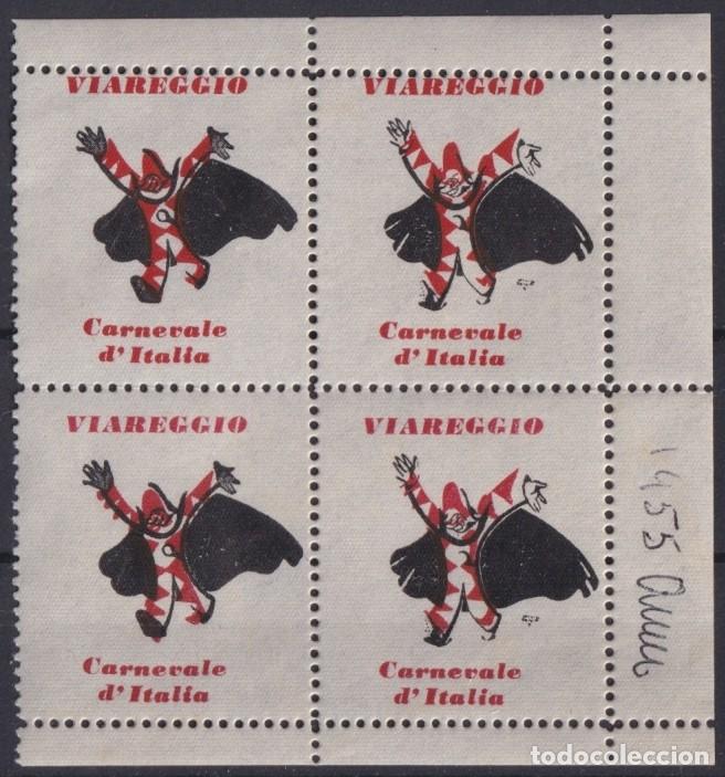 Sellos: &rdquo;F-EX17429 ITALY ITALIA CINDERELLA 1950 VIAREGGIO CARNIVAL CARNIVALE ORIGINAL GUM BLOCK4.&rdquo;