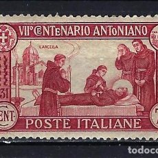 Sellos: 1931 ITALIA YVERT 277 ANIVERSARIO MUERTE DE SAN ANTONIO MNH** NUEVO SIN FIJASELLOS
