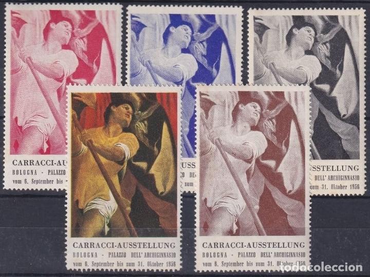 Selos: F-EX18039 ITALY CINDERELLA 1956 CARRACCI EXPO BOLOGNA ART 5 DIFFERENT
