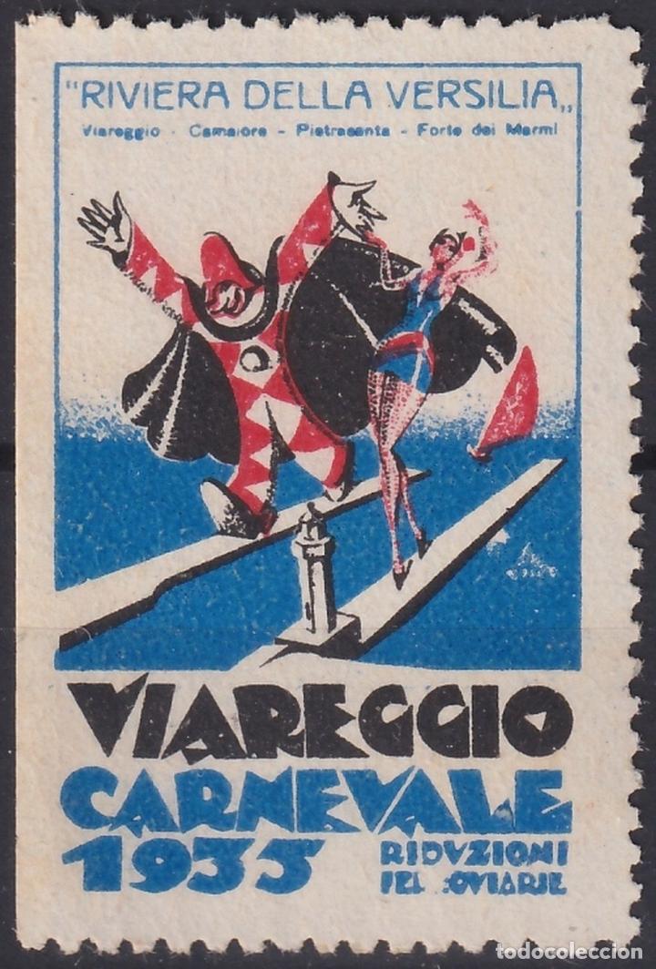 Sellos: F-EX18931 ITALY ITALIA CINDERELLA 1935 NO GUM VIAREGGIO CARNIVAL CARNAVAL ARLEQUIN.
