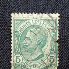 Sellos: ITALIA 5 CENTS, REY VICTOR EMMANUEL III, 1910.. Lote 225778555