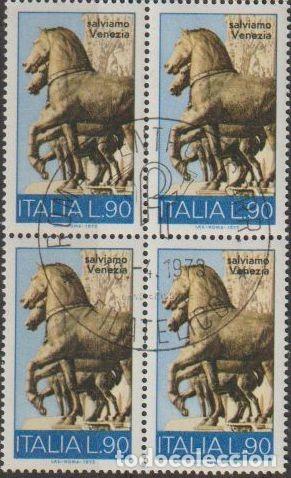 Sellos: Italia 1973 Scott 1094 Sellos ** B4 Salvemos Venezia Basilica San Marcos Caballos de Bronce 1&ordm; Dia E
