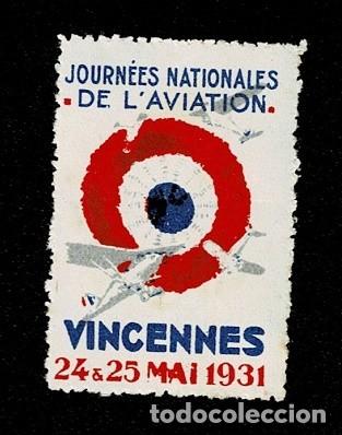 Timbres: CL8-7 Vi&ntilde;eta Journees Nationales de L'AVIATION - VINCENNES 24 & 25 Mai 1931 sin fijasellos