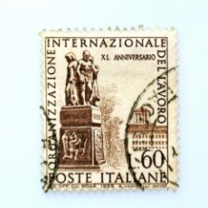 Sellos: SELLO POSTAL ANTIGUO ITALIA 1959 60 LIRA 40TH SEDE MONUMENTO A TRABAJADORES EN GINEBRA -CONMEMORATIV