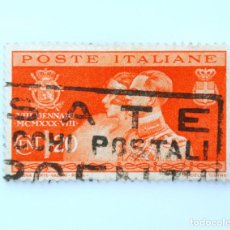 Sellos: SELLO POSTAL ITALIA 1930 , 20 CENT RETRATOS DE UMBERTO DE SABOYA Y MARÍA JOSÉ DE BÉLGICA, USADO. Lote 251581655