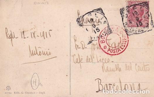Selos: Franqueo curioso sobre tarjeta postal. Bologna posta estereo.