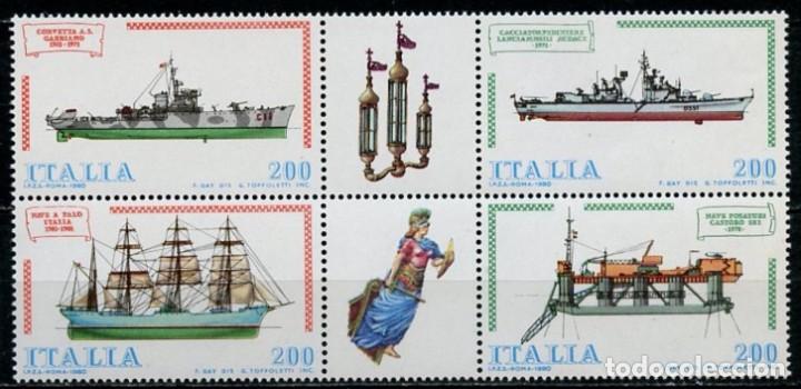 Selos: ITALIA 1980 - CONSTRUCCIONES NAVALES - BARCOS - YVERT N&ordm; 1460/1463**