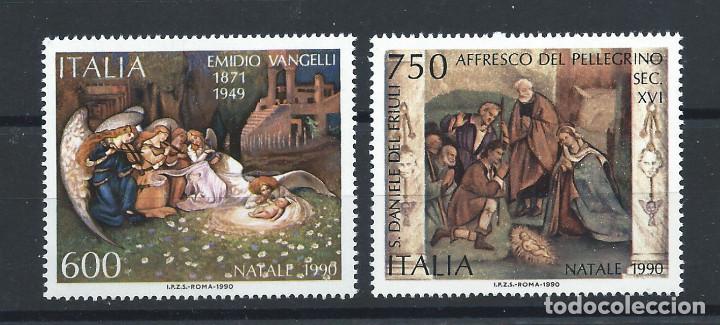 Sellos: Italie N&deg;1893/94** (MNH) 1990 - No&euml;l &rdquo;La Nativit&eacute;&rdquo; Tableaux