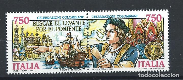Sellos: Italie N&deg;1908/09** (MNH) 1991 - D&eacute;couverte de l'Am&eacute;rique par Christophe Colomb