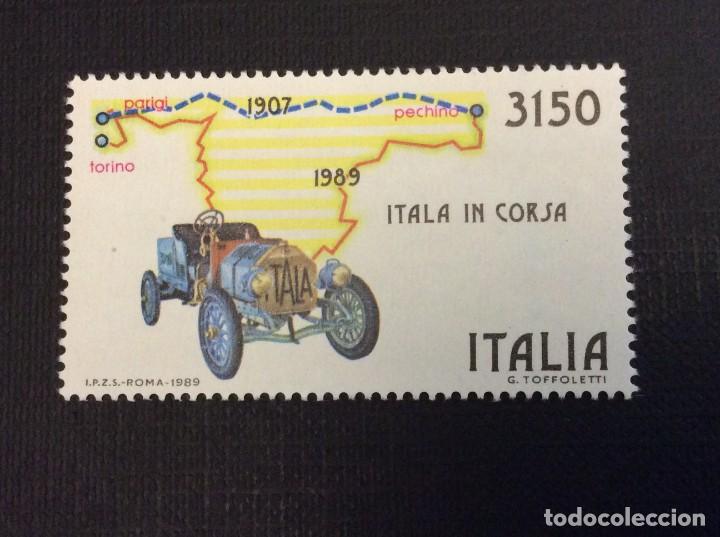 Sellos: ITALIA Nº YVERT 1803** AÑO 1989. RAIDS AUTOMOVILISTICOS DE 1907 Y 1989. CON CHARNELA - Foto 1 - 290861433
