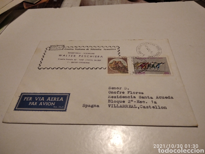 Timbres: Sobre circulado Centro italiano di filatelia tem&aacute;tica