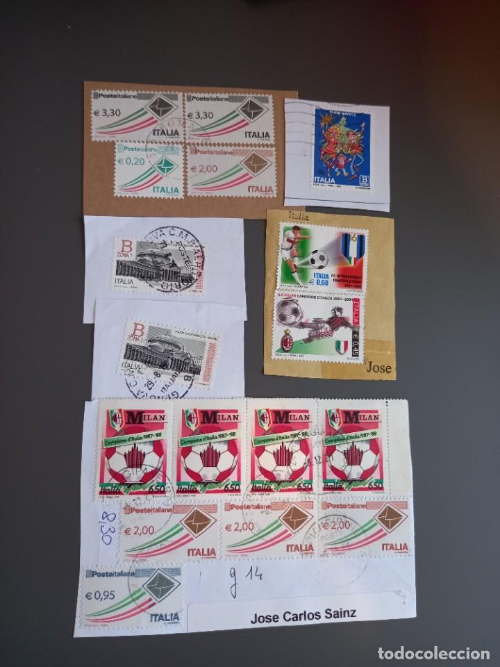 Timbres: LOTE SELLOS USADOS CIRCULADOS FUTBOL CALCIO AC MILAN MILANO INTER CAMPIONE ITALIA BUON NATALE