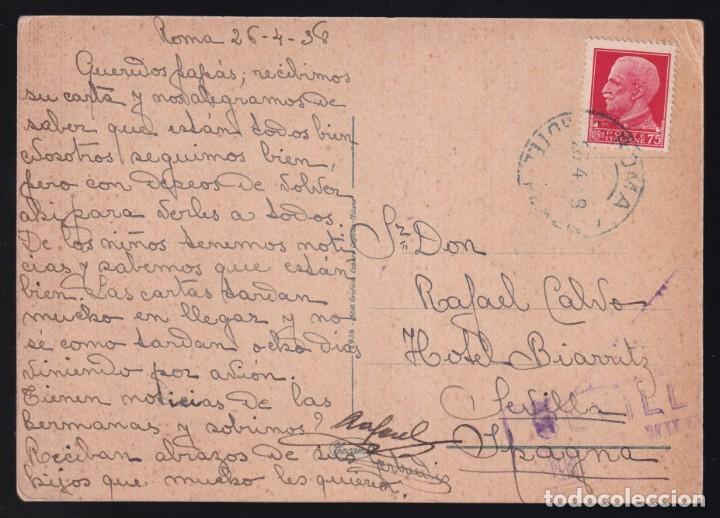 Sellos: TP circulada 26-IV-1938. Censura Militar Sevila, poco legible.