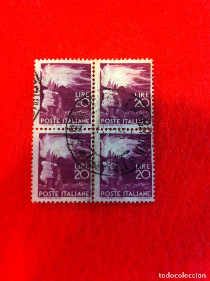 Sellos: SELLO. 4 SELLOS USADOS. 20 LIRE. POSTE ITALIANE. ITALIA