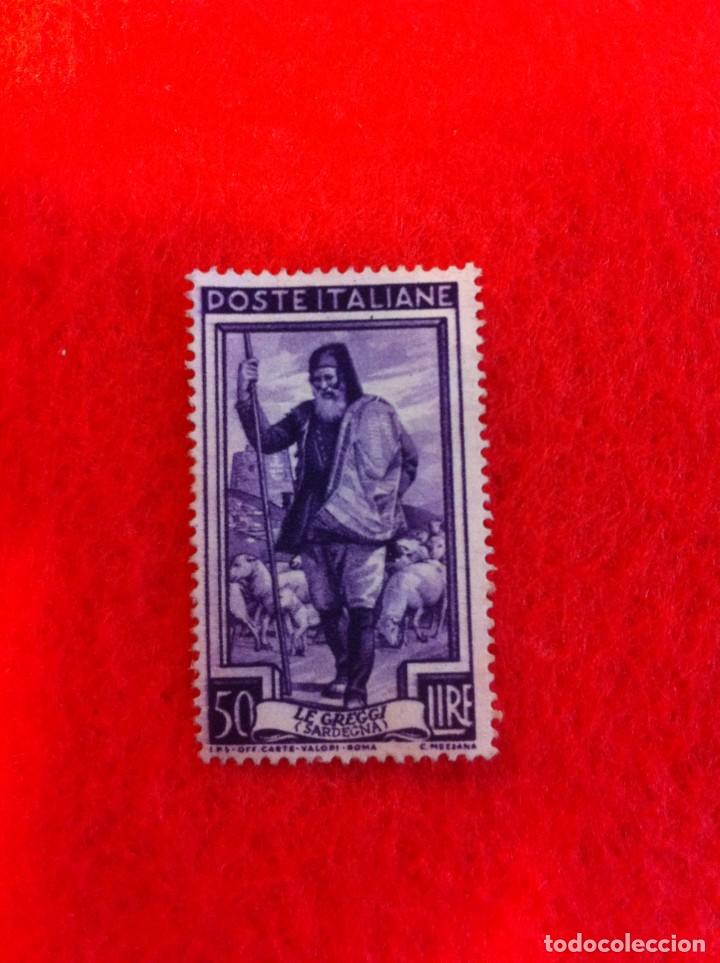 Sellos: SELLO. 1 SELLO USADO. 50 LIRE. POSTE ITALIANE. ITALIA. LE GREGGI, SARDEGNA
