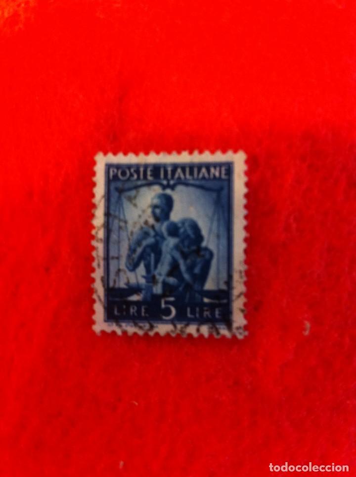 Sellos: SELLO. 1 SELLO USADO. 5 LIRE. POSTE ITALIANE.
