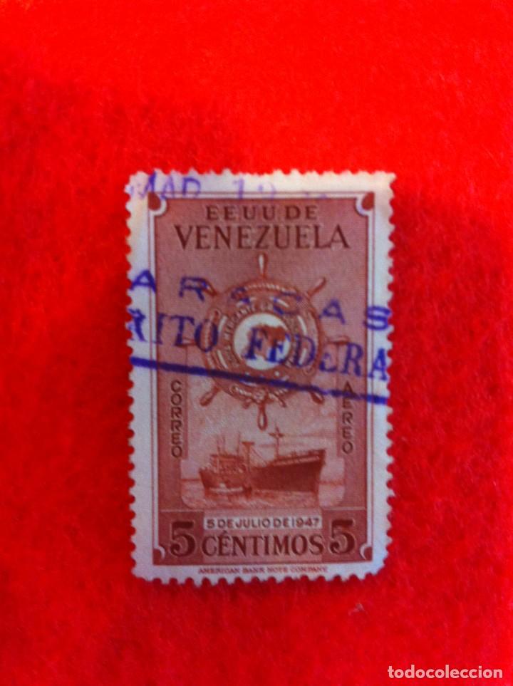 Sellos: SELLO. 1 SELLO USADO. E.E.U.U. DE VENEZUELA. 5 C&Eacute;NTIMOS. 1947