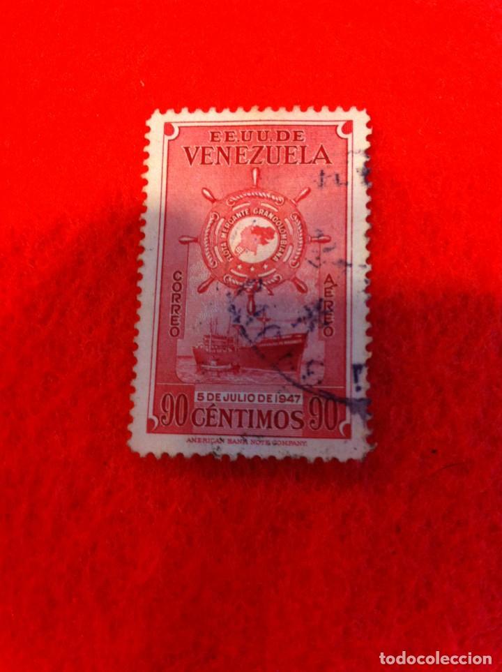 Selos: SELLO. 1 SELLO USADO. E.E.U.U. DE VENEZUELA. 90 C&Eacute;NTIMOS. 1947