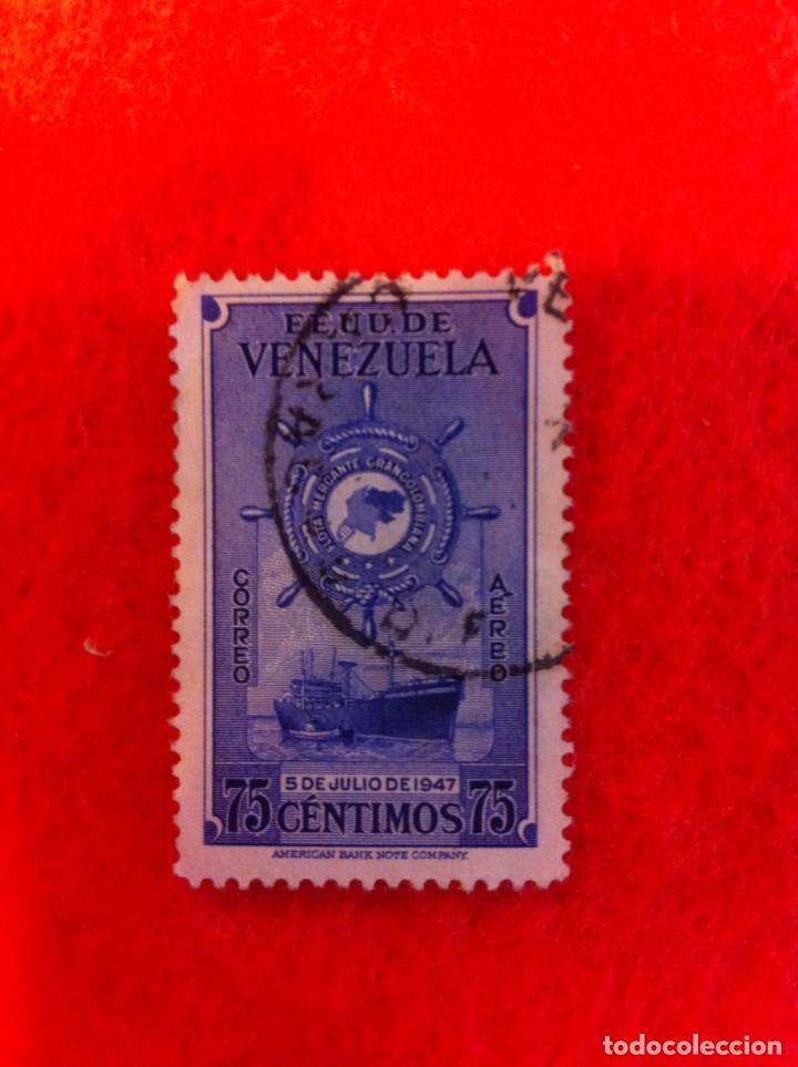 Selos: SELLO. 1 SELLO USADO. E.E.U.U. DE VENEZUELA. 75 C&Eacute;NTIMOS. 1947