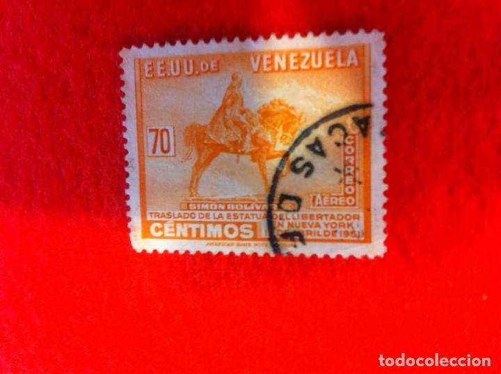 Sellos: SELLO. 1 SELLO USADO. E.E.U.U. DE VENEZUELA. 70 C&Eacute;NTIMOS. 1951. TRASLADO ESTATUA BOL&Iacute;VAR