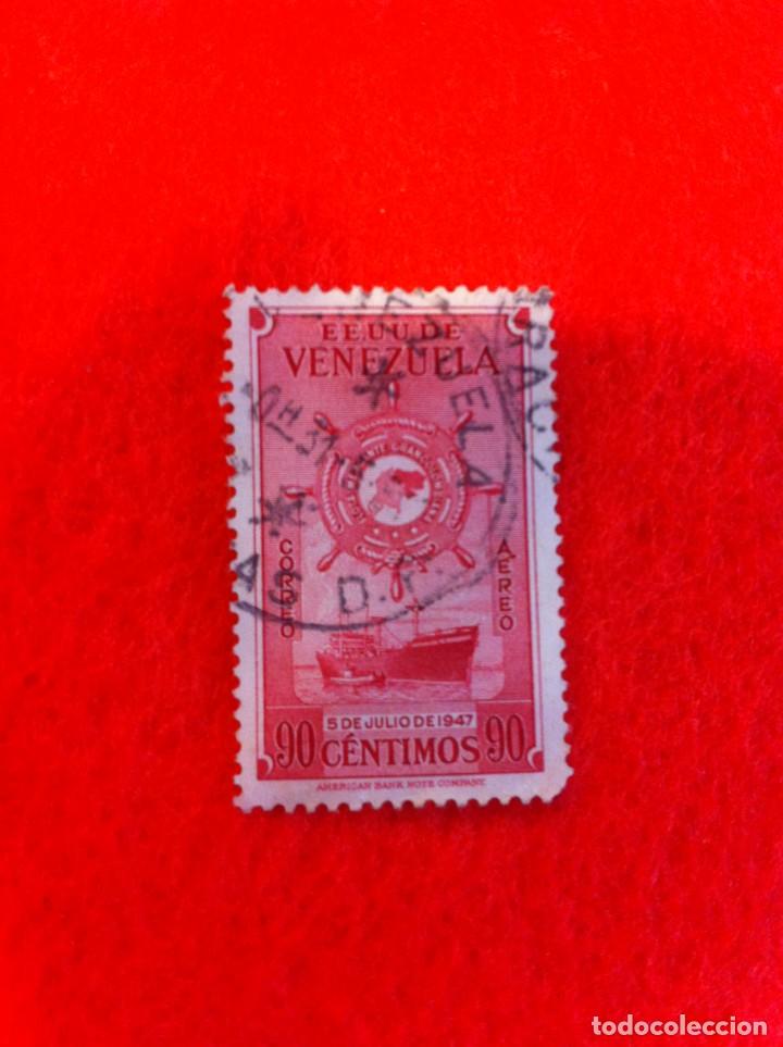 Sellos: SELLO. 1 SELLO USADO. E.E.U.U. DE VENEZUELA. 90 C&Eacute;NTIMOS. 1947