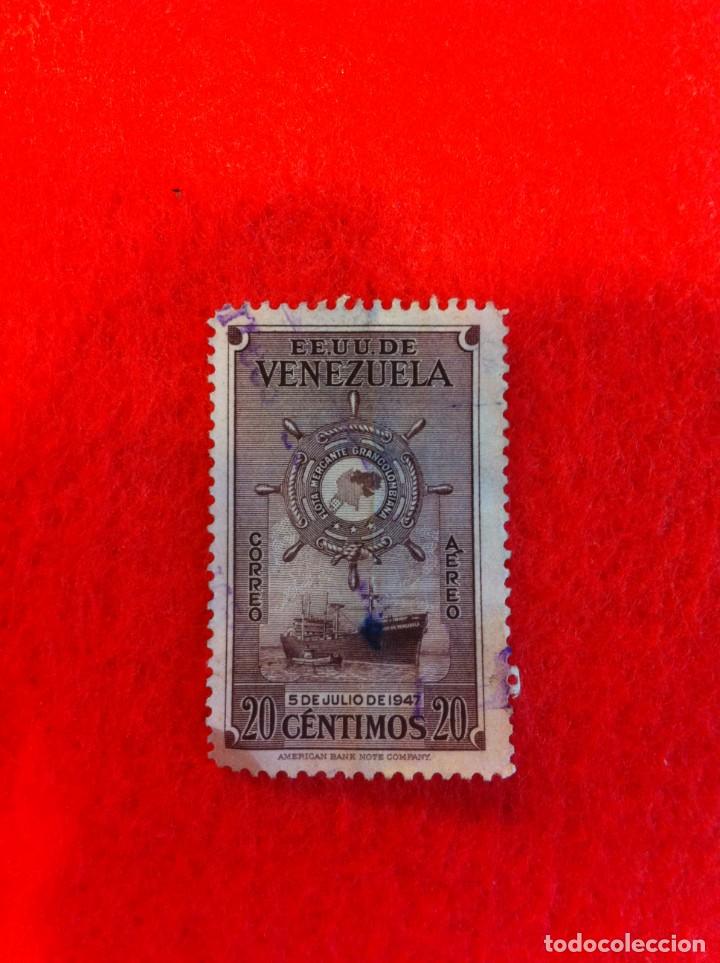 Selos: SELLO. 1 SELLO USADO. E.E.U.U. DE VENEZUELA. 20 C&Eacute;NTIMOS. 1947