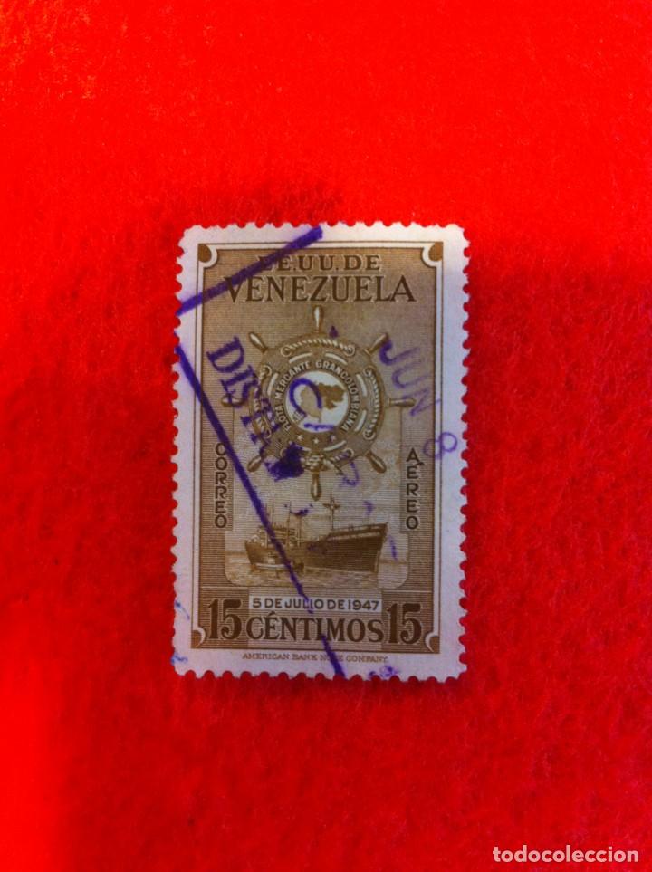 Sellos: SELLO. 1 SELLO USADO. E.E.U.U. DE VENEZUELA. 15 C&Eacute;NTIMOS. 1947
