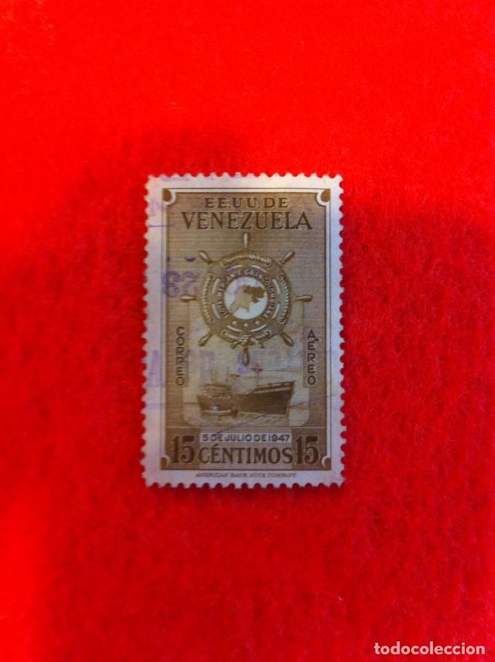 Sellos: SELLO. 1 SELLO USADO. E.E.U.U. DE VENEZUELA. 15 C&Eacute;NTIMOS. 1947