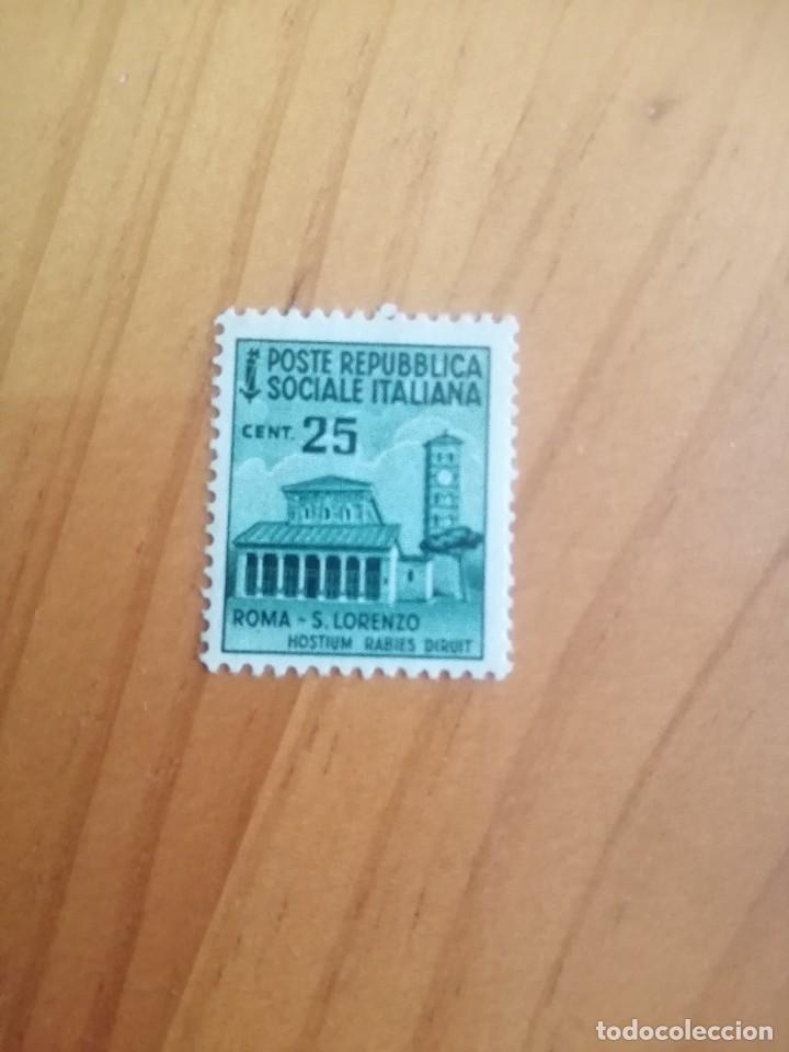 Briefmarken: ITALIA- A&Ntilde;O 1943 - REPUBLICA SOCIAL - FASCISTA, II GUERRA MUNDIAL 1939-45 - VALOR FACIAL 25 CENT.