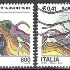 Sellos: SELLOS USADOS DE ITALIA 2000, YT 2469/ 70, FOTO ORIGINAL. Lote 348133158