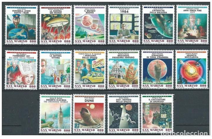 Timbres: San Marino 1998 - Centenary of science fiction literature stamp set mnh**