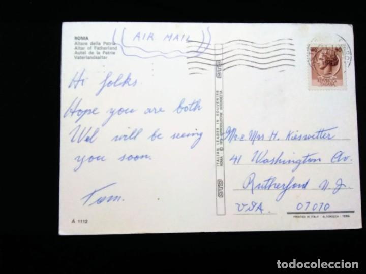 Timbres: M) 1972, POST CARD, FROM ITALY TO THE UNITED STATES, AIR MAIL, WITH CANCELLATION.