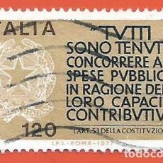 Sellos: ITALIA. 1977. PAGA LOS IMPUESTOS. Lote 366793466