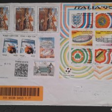 Sellos: SO) 1990 ITALY, FOOTBALL WORLD CUP, OLYMPICS, STADIUMS, CIRCULATED COVER WITH STAMPS AND SOUVENIRS. Lote 380584244