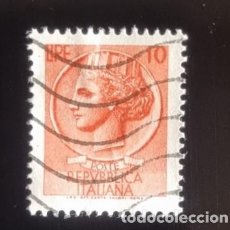 Sellos: SELLO USADO ITALIA, 1953, MONEDA DE SIRACUSA - 10 LIRE