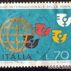 Sellos: SELLO USADO ITALIA 1975.- AÑO INTERNACIONAL DE LA MUJER