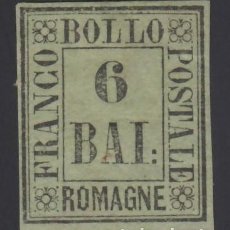 Sellos: ESTADOS ITALIANOS, ROMAGNE 1859, YVERT. 7 /*/, 6 B. VERDE CLARO.