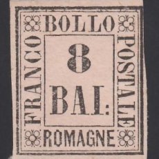 Sellos: ESTADOS ITALIANOS, ROMAGNE 1859, YVERT. 8 (*), 8 B. ROSA