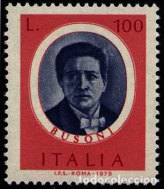 Timbres: Francobollo Usato Rep. Italiana 1975 UOMINI ILLUSTRI: BENVENUTO BUSONI - rep. Italiana