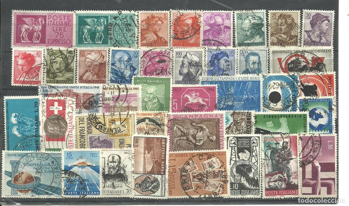 Briefmarken: ITALIA 1961-65 - LOTE DE 40 SELLOS DIFERENTES - USADOS -