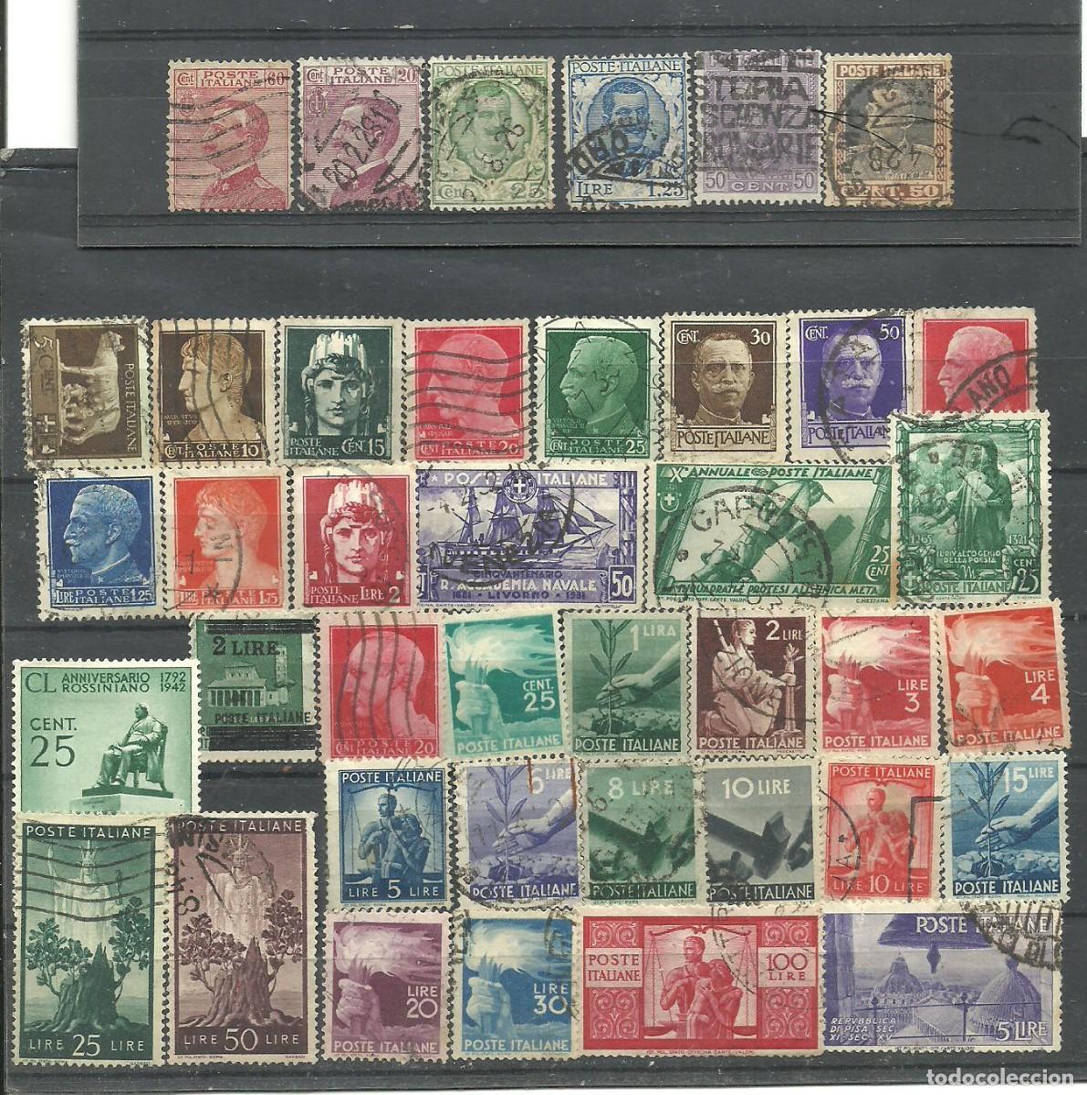 Sellos: ITALIA 1917-46 - LOTE DE 40 SELLOS DIFERENTES - USADO