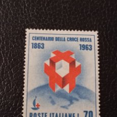 Sellos: ITALIA 1963 SCOTT 877 SELLO ** CENT. DE LA FUNDACION DE LA CRUZ ROJA Y GLOBO TERRAQUEO MICHEL 1146