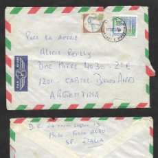 Sellos: SD)1996 ITALY ROVERETO CASTLE, CURRENT USE SERIES, AIR MAIL, COVER CIRCULATED TO ARGENTINA, F