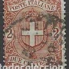 Sellos: ITALIA 1896-97 - ESCUDO NACIONAL, 2C MARRÓN ROJIZO - USADO