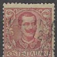 Sellos: ITALIA 1901 - VICTOR EMMANUEL III, 10C CARMÍN - USADO