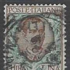 Sellos: ITALIA 1901 - VICTOR EMMANUEL III, 1L MARRÓN/VERDE - USADO