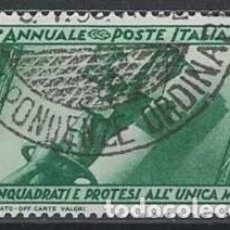 Sellos: ITALIA 1932 - 10º ANIV. DE LA MARCHA SOBRE ROMA, 25C VERDE - USADO