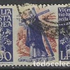 Sellos: ITALIA 1948 - CENTENARIO DEL NACIMIENTO DE SANTA CATALINA DE SIENA, AÉREO, 100L - USADO